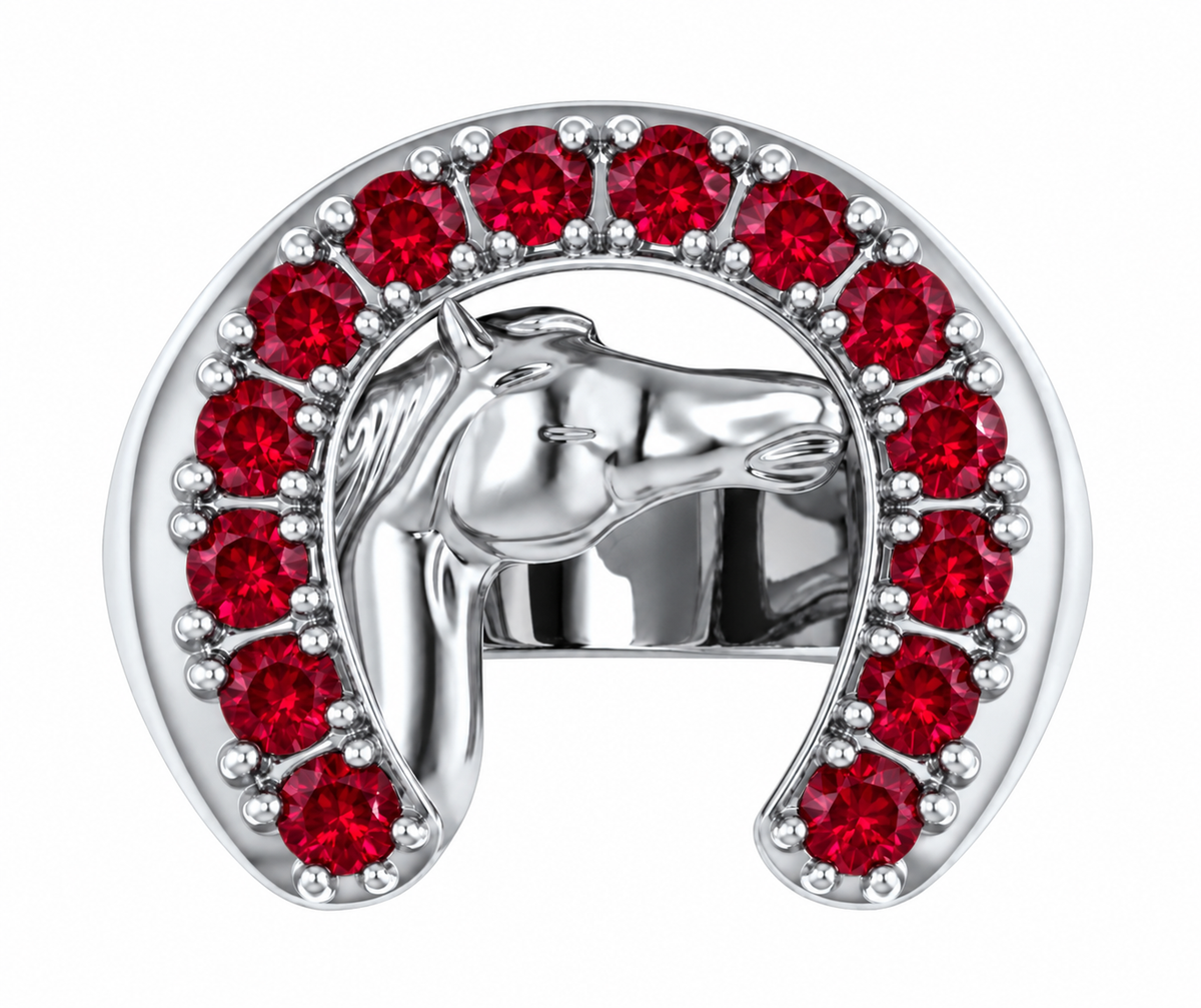 Ruby Horseshoe Ring Silver925