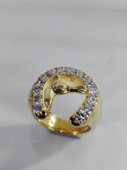 Horseshoe Ring Brass × 18K Gold Plated