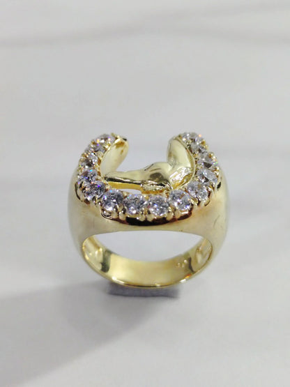 Horseshoe Ring Brass × 18K Gold Plated