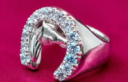 Horseshoe Ring Silver925 with Diamonds