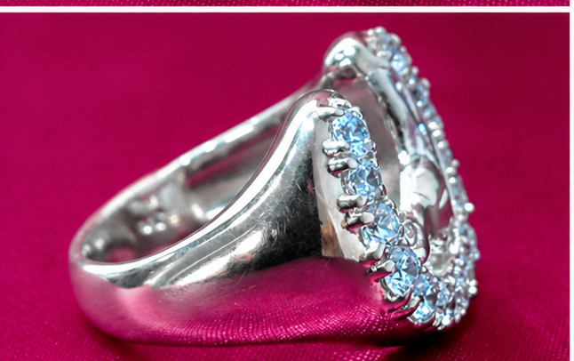 Horseshoe Ring Silver925 with Diamonds