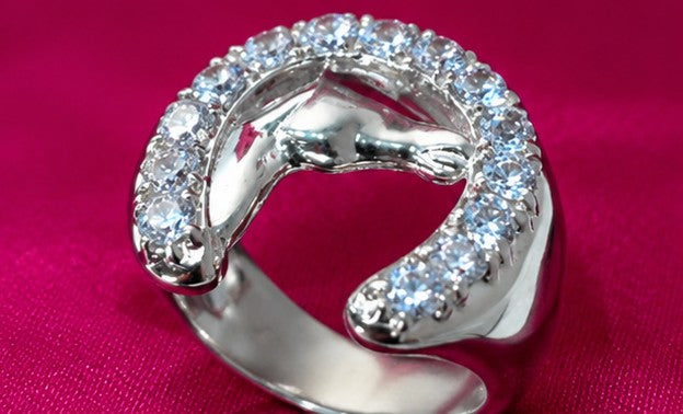 Horseshoe Ring Silver925 with Diamonds